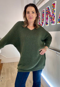 Chunky Oversized V-Neck Jumper