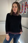 Funnel Neck Contrast Stitch Jumper