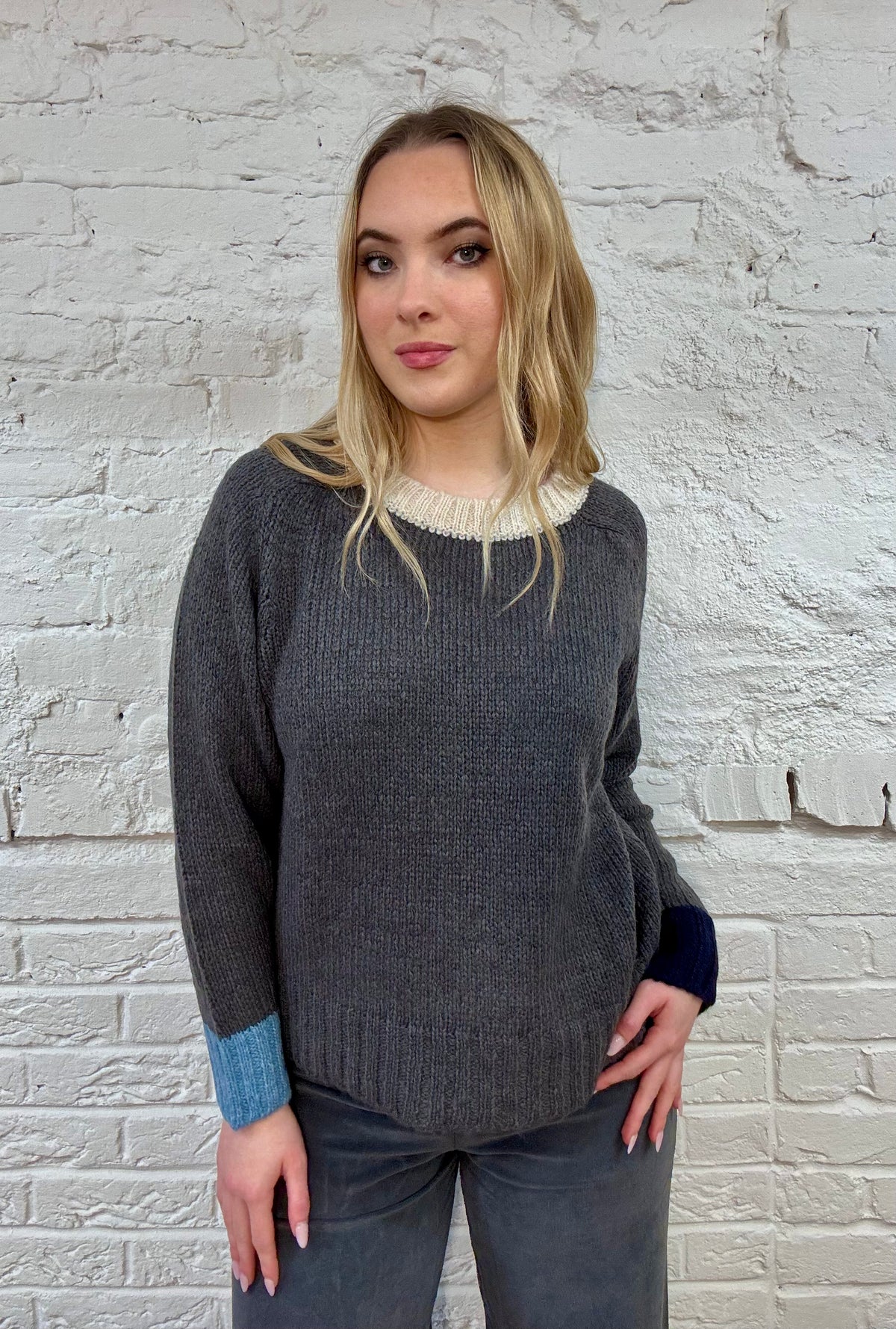 The Farrah Contrast Trim Sweater