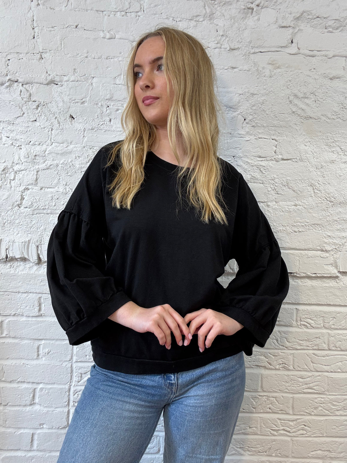 Suzy D Balloon Sleeve Sweatshirt