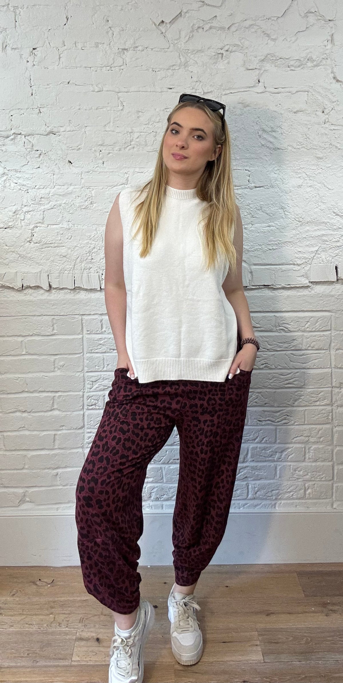 Leopard Print Barrel Leg Joggers