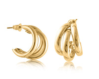 Gisele Tubular Plated Brass Earrings