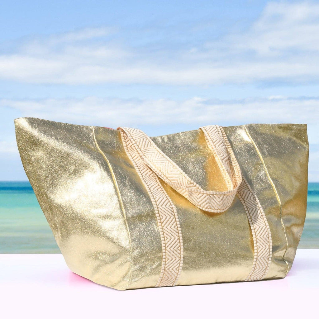 Sheeny Gold Gold Large Tote Bag