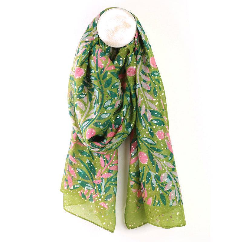 The Lainey Floral Vines Scarf with Foil