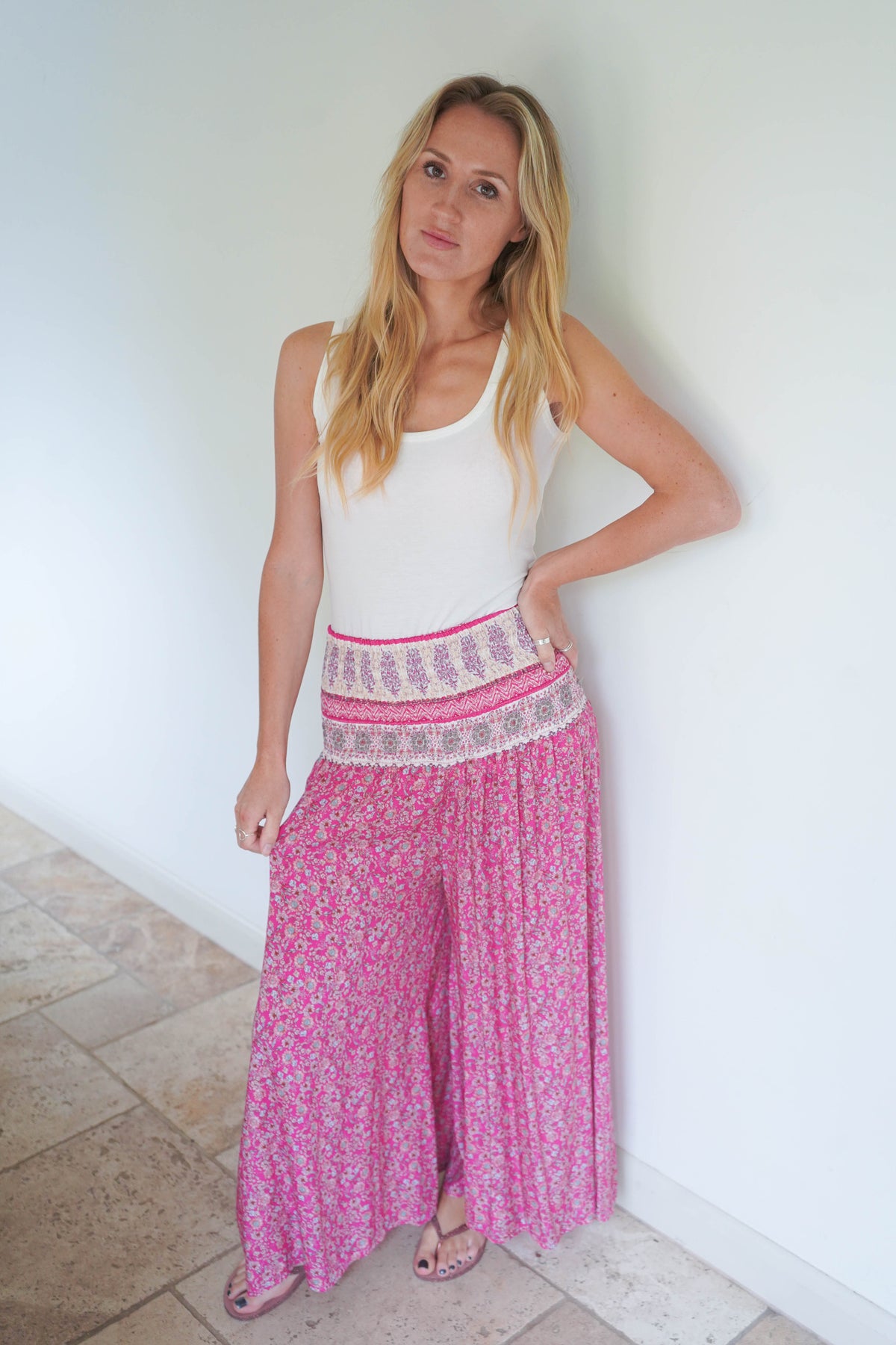 Ditzy Floral Print  Wide Leg Trousers