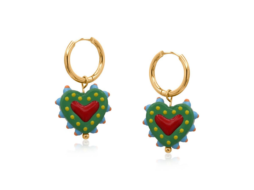 SANTA FE HEART CHARM EARRINGS