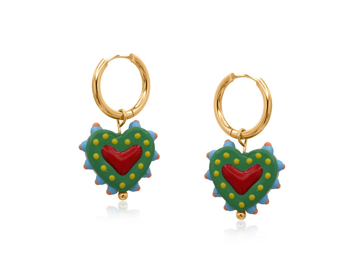 SANTA FE HEART CHARM EARRINGS
