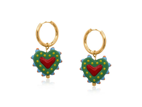 SANTA FE HEART CHARM EARRINGS