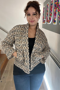 Quilted Diamond Print Jacket