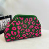 Leopard Knit Cloud Pouch Bag