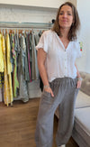 Cotton & Linen Mix Barrel Leg Trousers