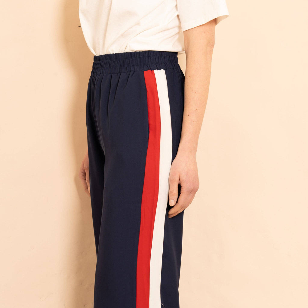 Double Stripe Wide Leg Trousers