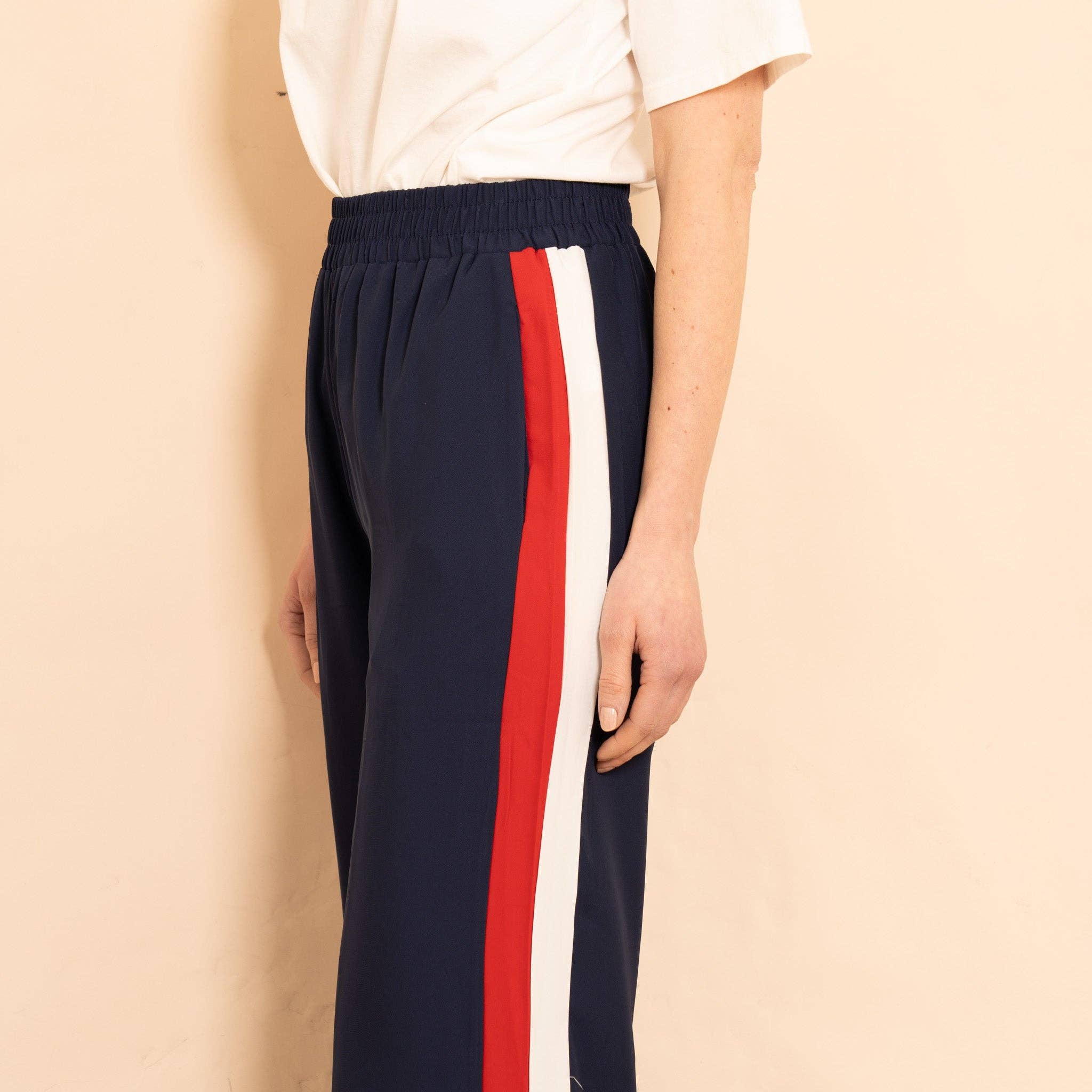 Double Stripe Wide Leg Trousers