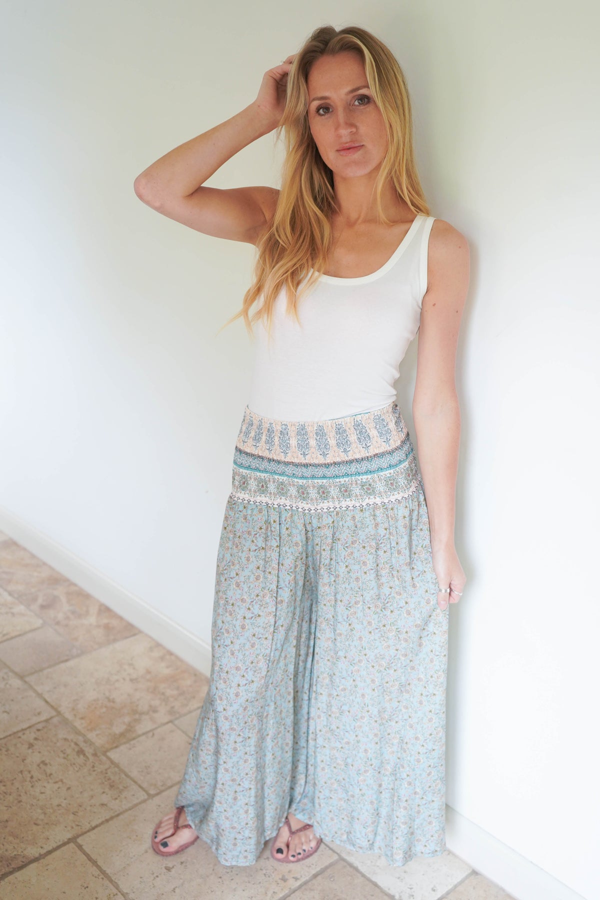 Ditzy Floral Print  Wide Leg Trousers