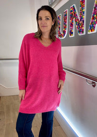 Chunky Oversized V-Neck Jumper