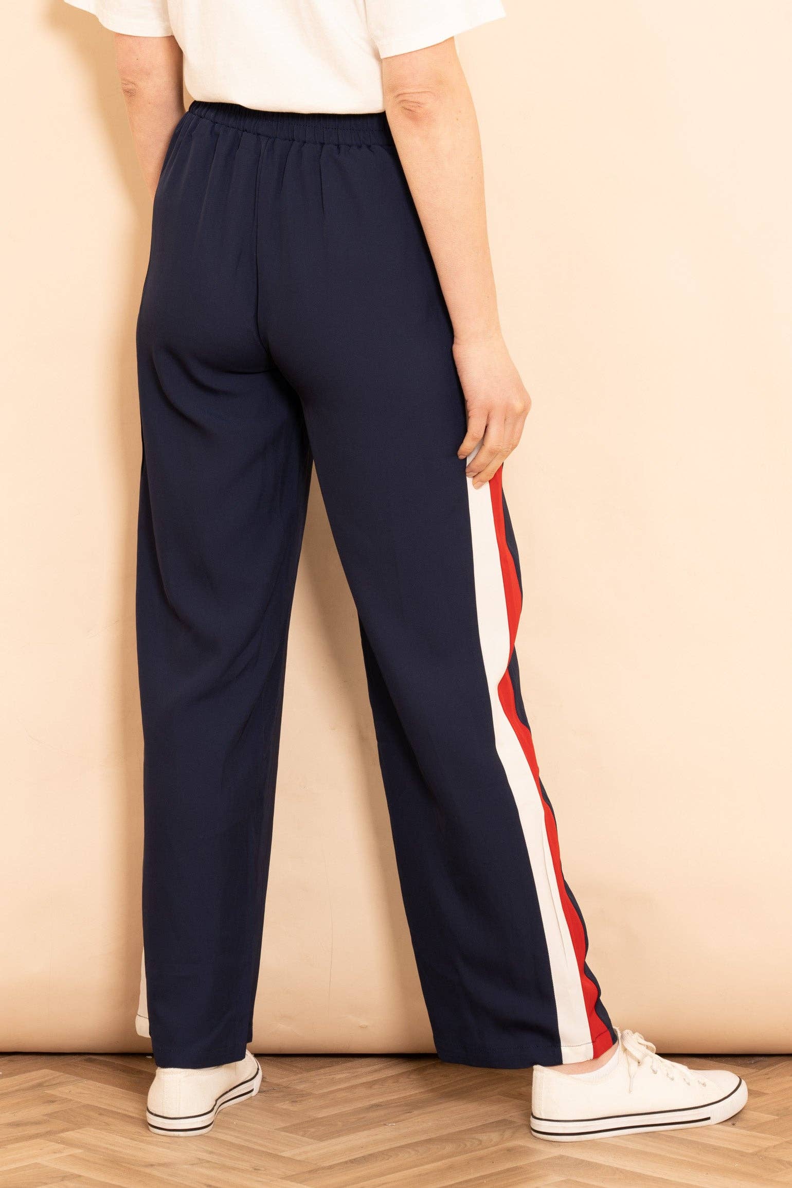 Double Stripe Wide Leg Trousers