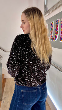 The Willa Sequin Bomber Jacket