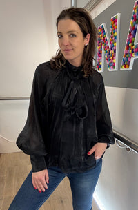 The Elizabeth Sheer Sleeve Blouse