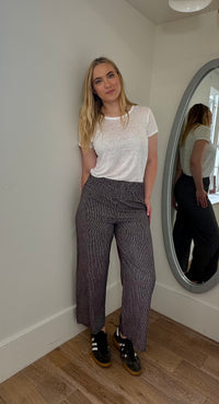 Fine Stripe Wide Leg Trousers