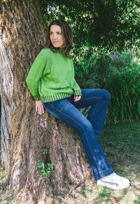 Funnel Neck Contrast Stitch Jumper