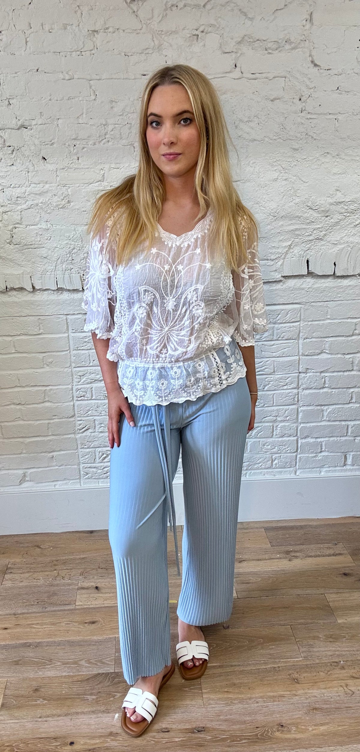 Pleated Tie Waist Trouser