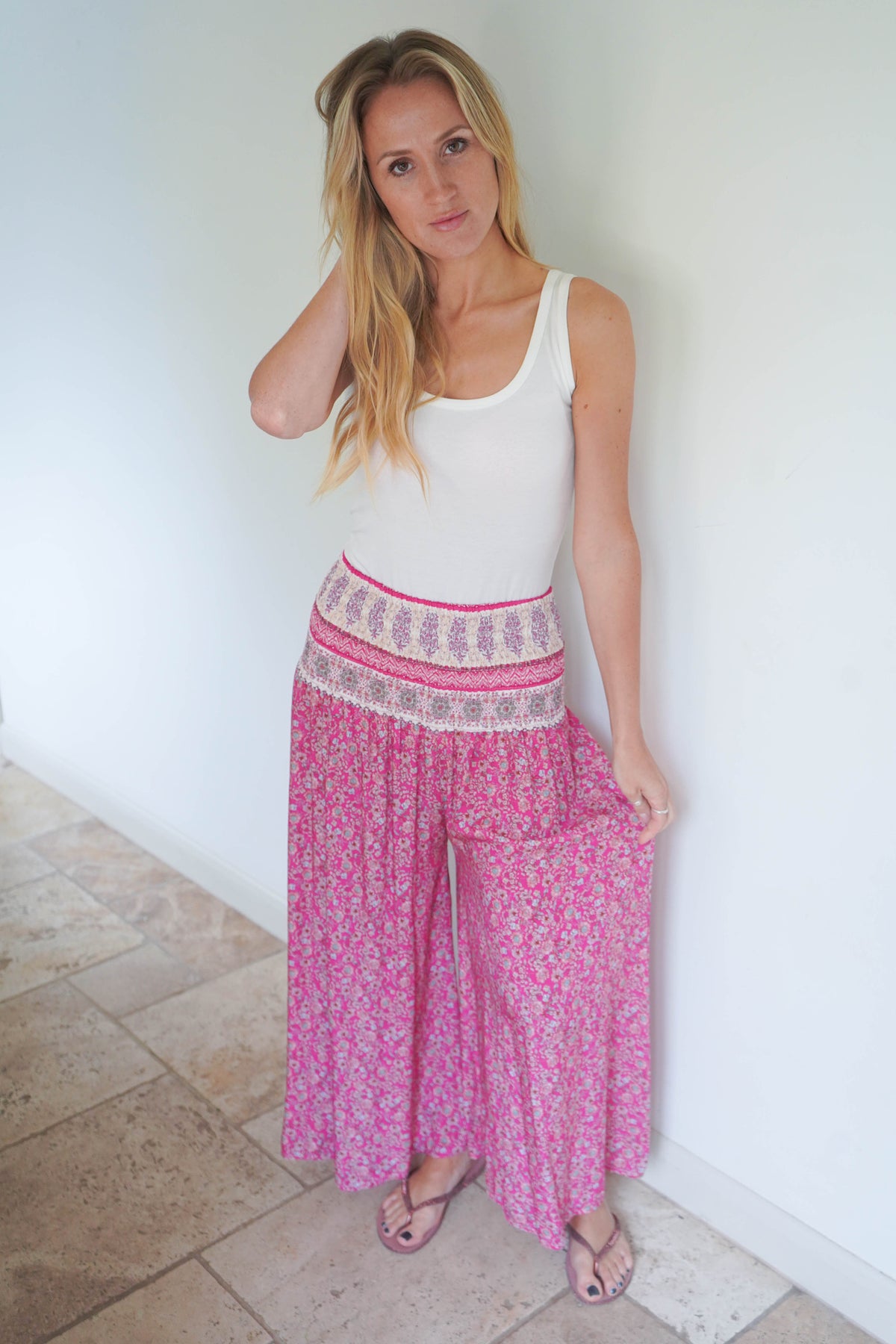 Ditzy Floral Print  Wide Leg Trousers