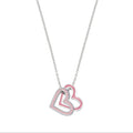 Silver Double Heart Charm Necklace