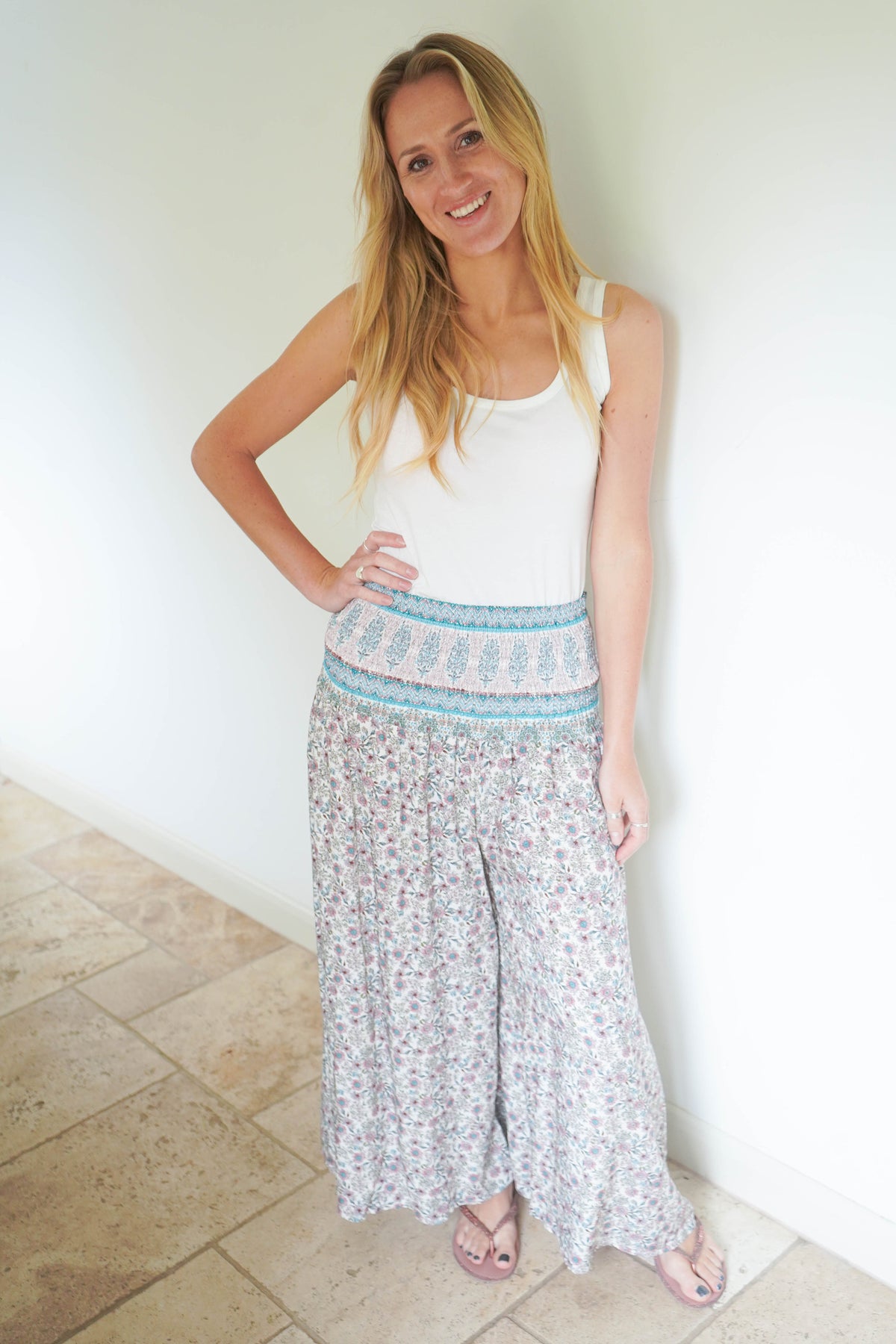 Ditzy Floral Print  Wide Leg Trousers