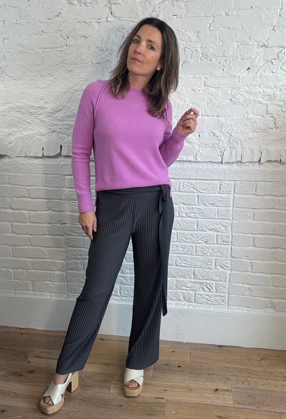 Pleated Tie Waist Trouser