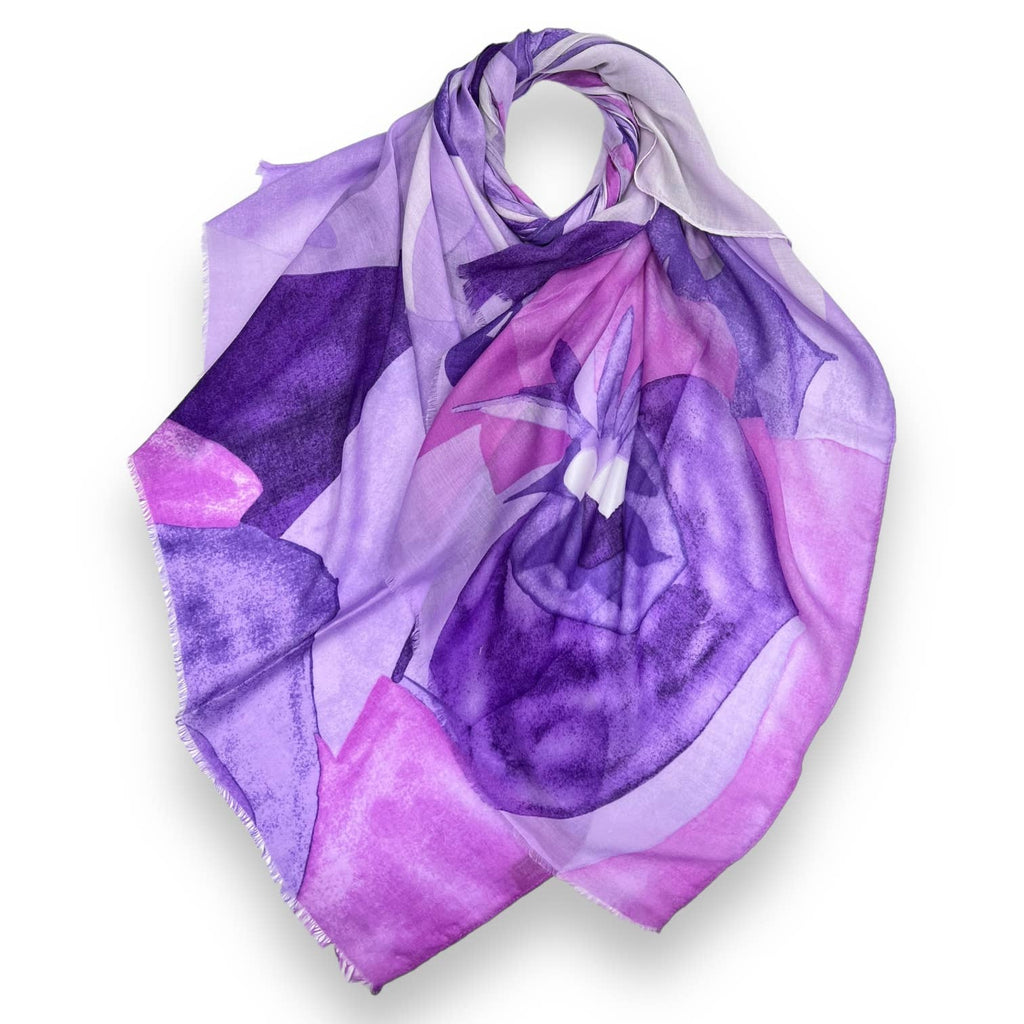 Soft Abstract Painting on Solid Canvas Scarf