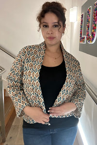 Quilted Diamond Print Jacket