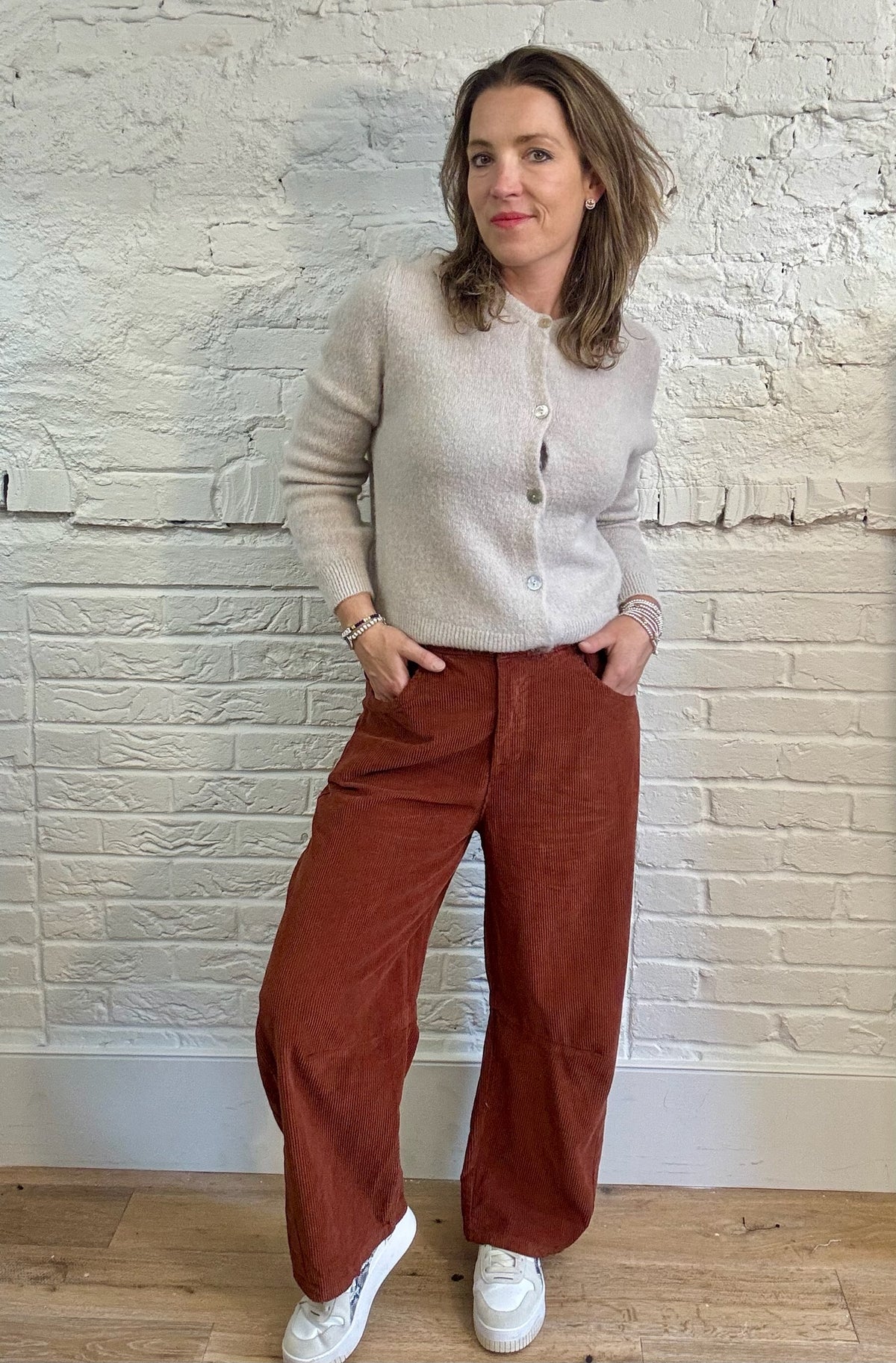 Cord Barrel Leg Trouser