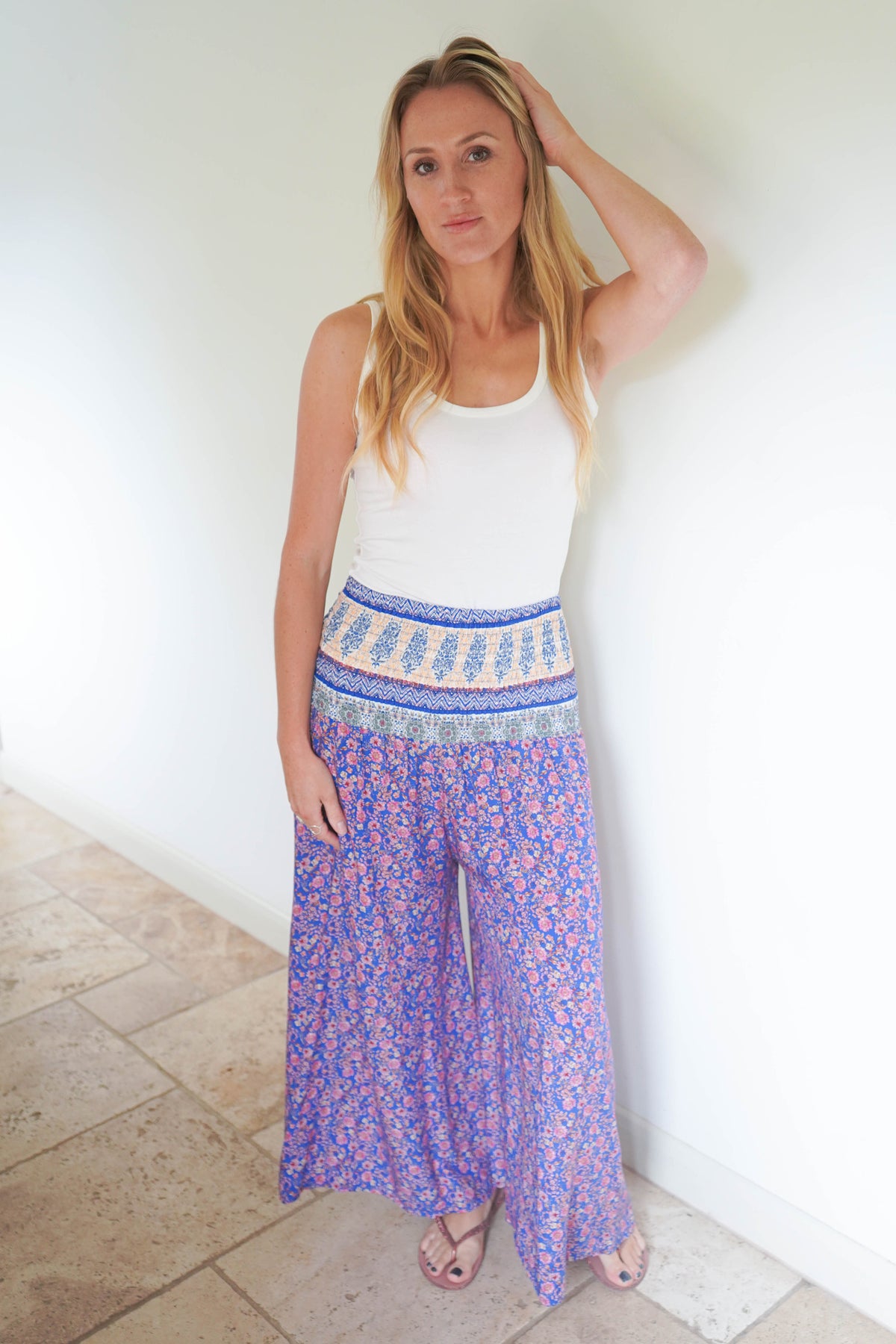 Ditzy Floral Print  Wide Leg Trousers