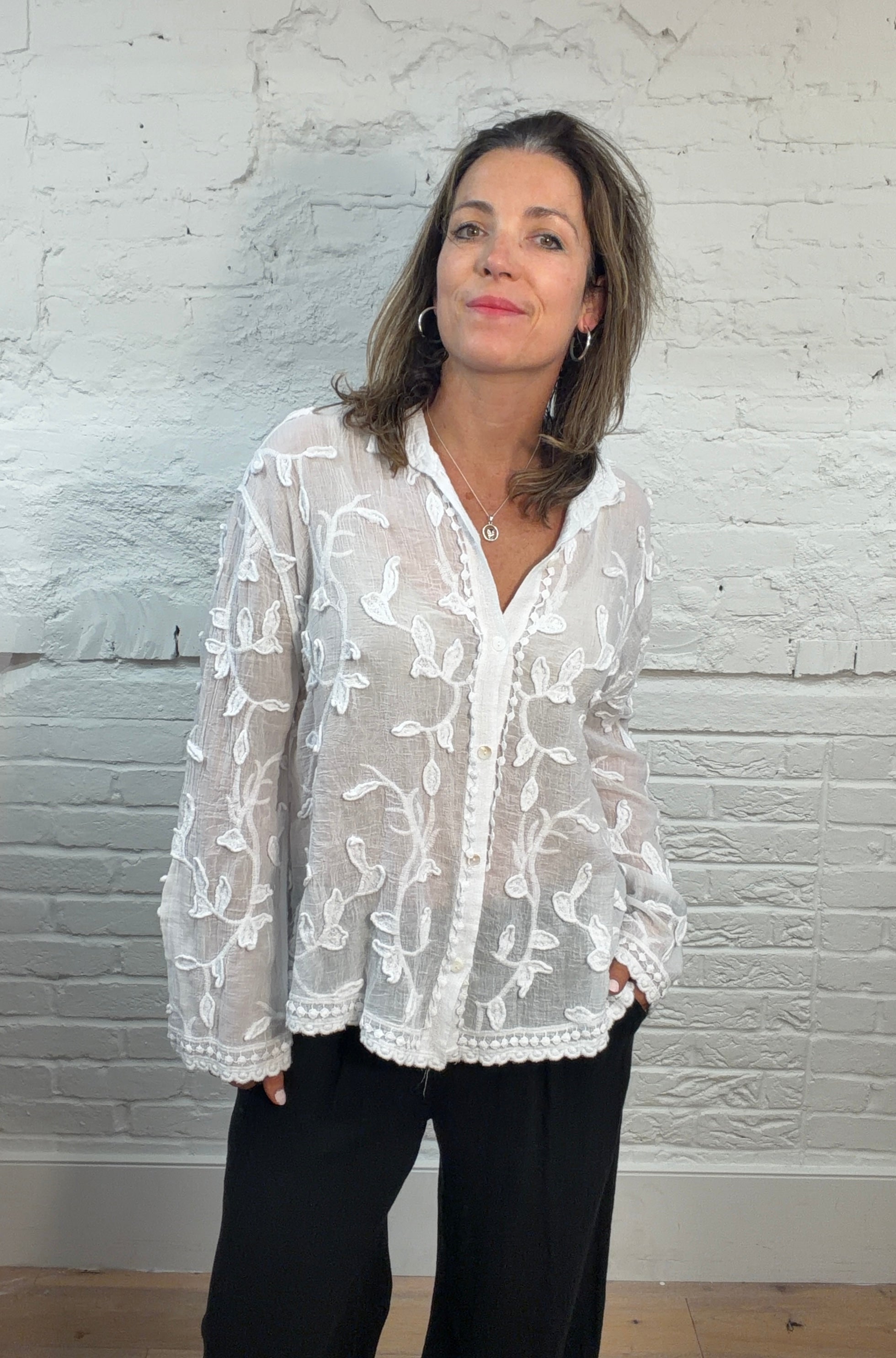 The Aston Embroidered Leaf Shirt
