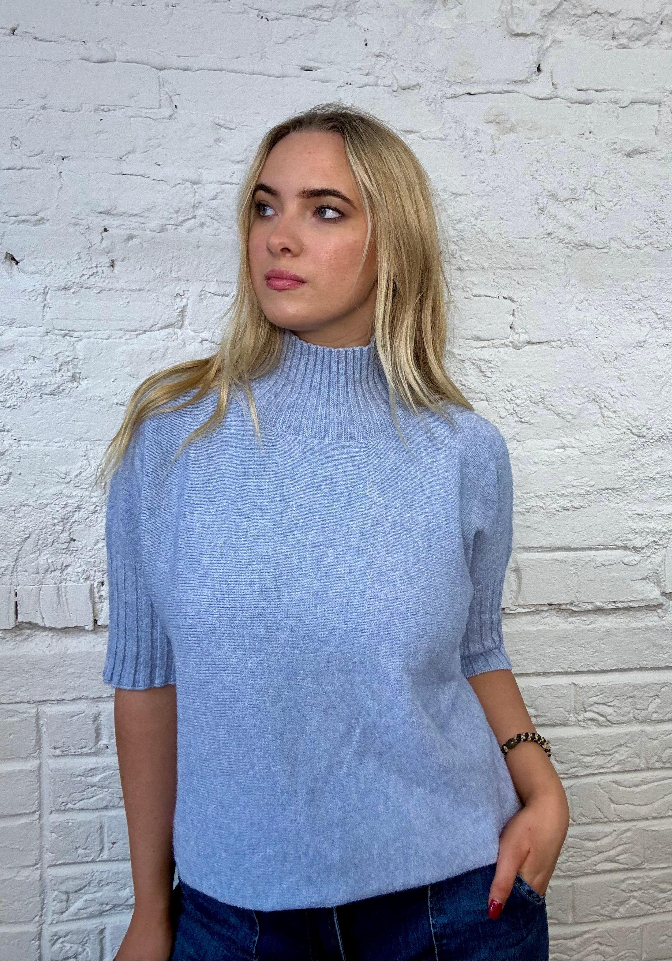 High Neck 3/4 Sleeve Jumper