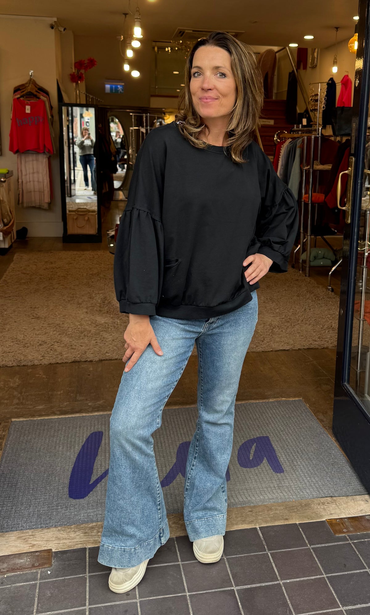 Suzy D Balloon Sleeve Sweatshirt