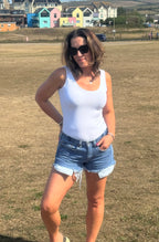 Low-Rise Upcycled Levi Denim Shorts - Original