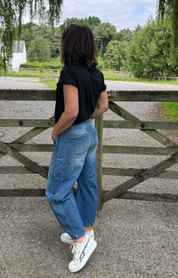 Vintage Wash Barrel Leg Jeans