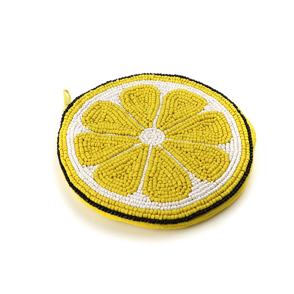 Beaded Lemon Slice Purse
