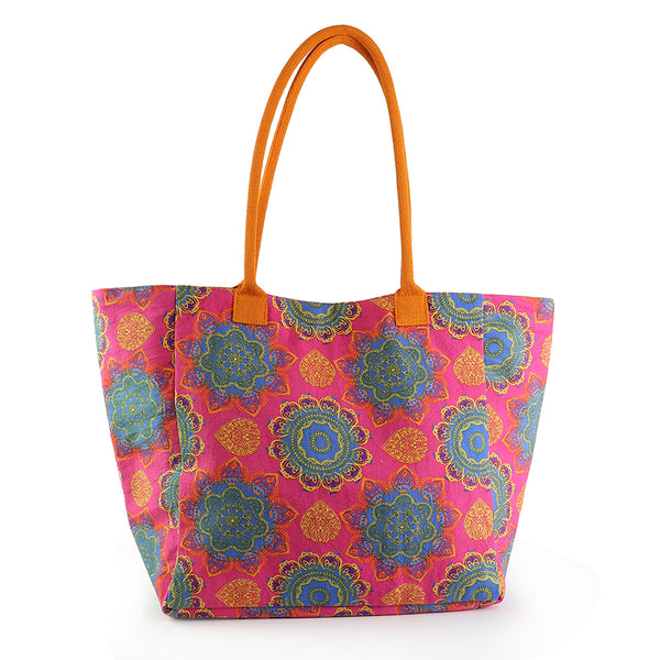 The Arya Mandala Print Beach Bag