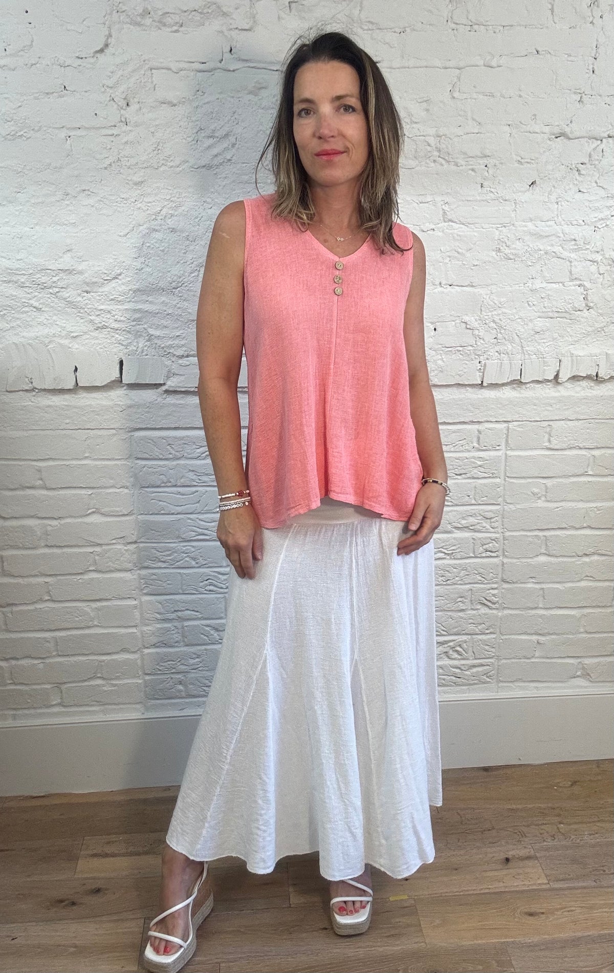 Cotton & Linen Mix Sleeveless Top