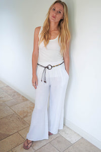 Belted Linen Trousers