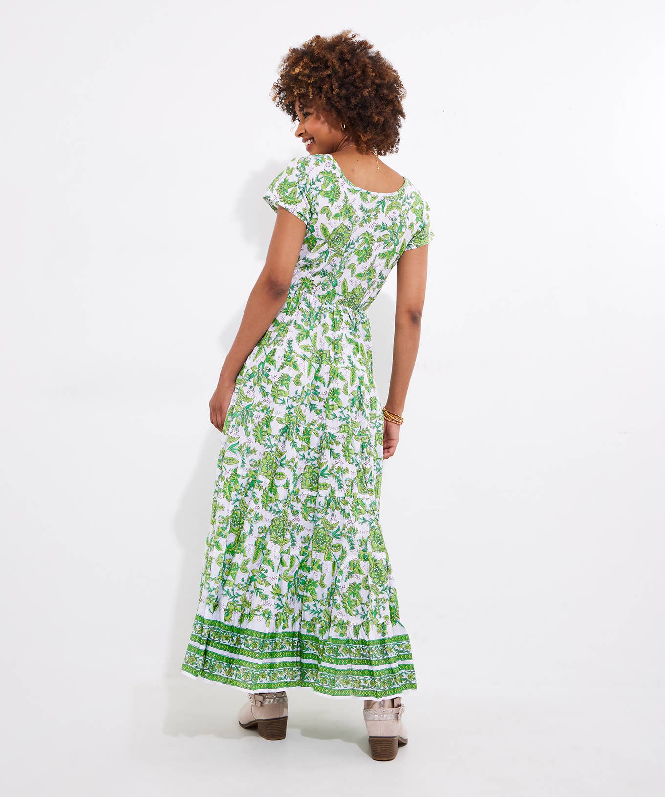 Petite Floral Crinkle Cotton Maxi Dress