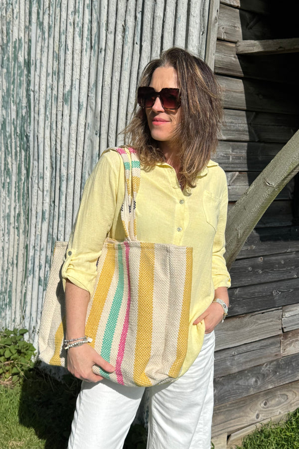 Alexa Woven Striped Shopper