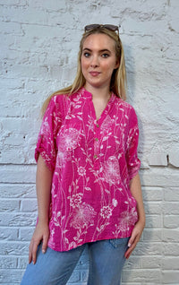 Dandelion Dream Roll-Sleeve Top