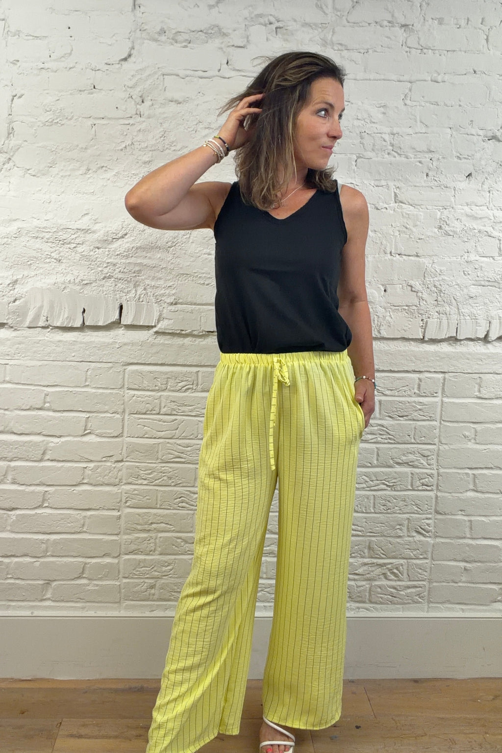 Birgitta Pinstripe Wide Leg Trousers