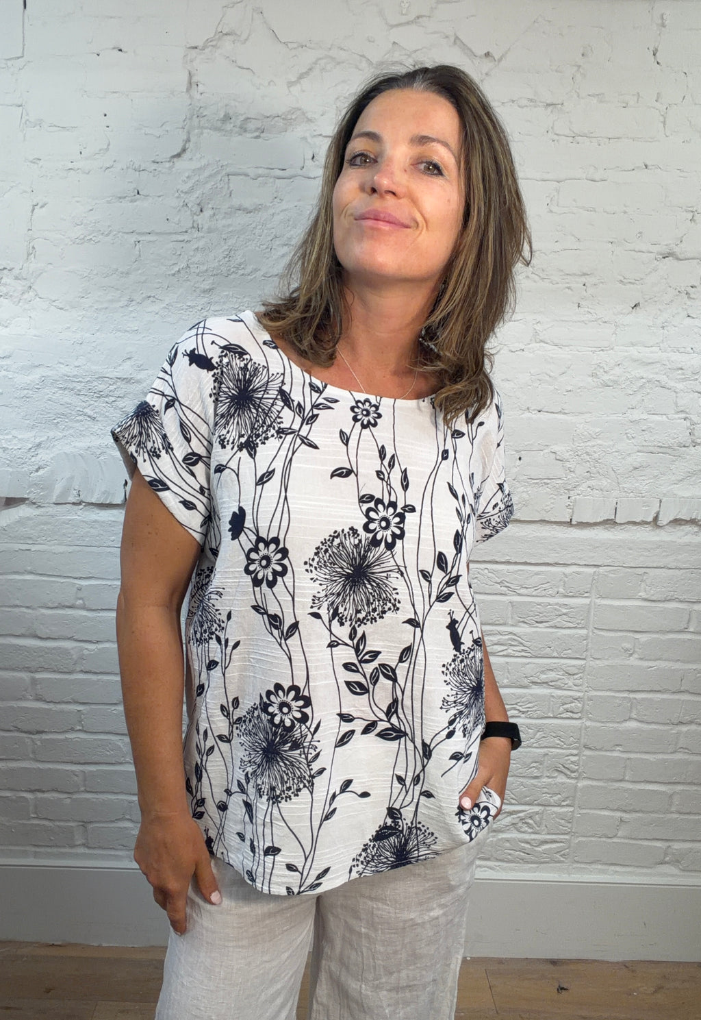 Thalia Cotton Linen Blend Top