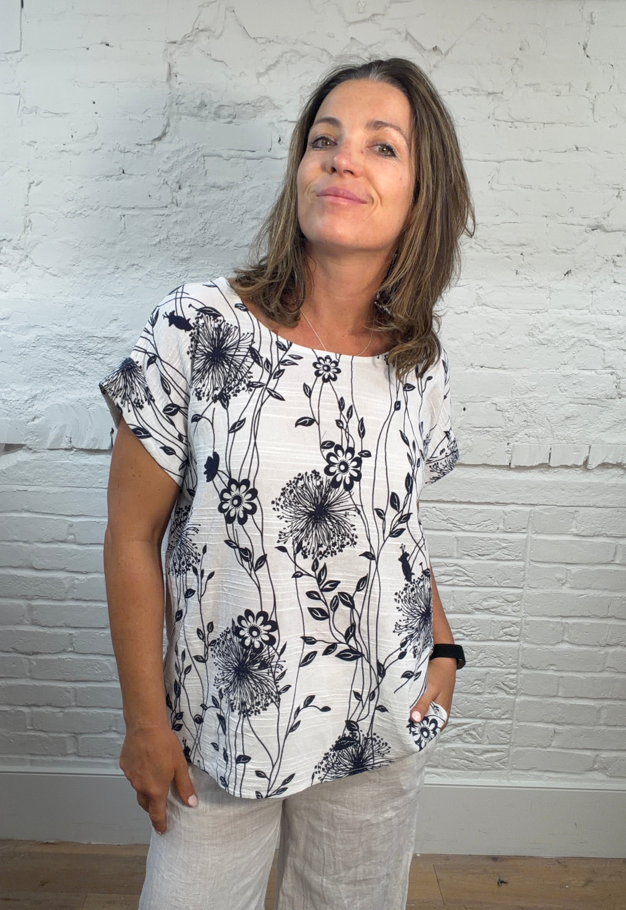 Thalia Cotton Linen Blend Top