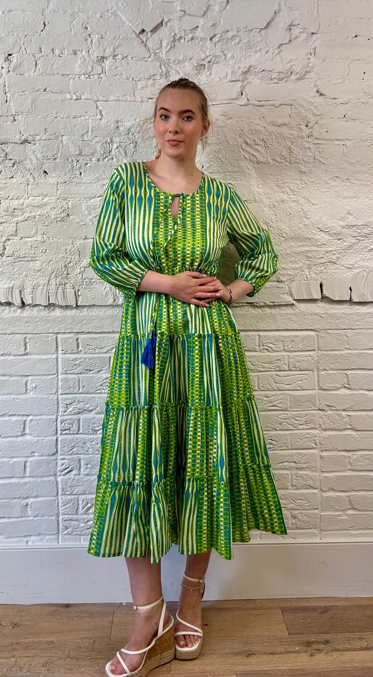 Citrus Fun Tiered Maxi Dress