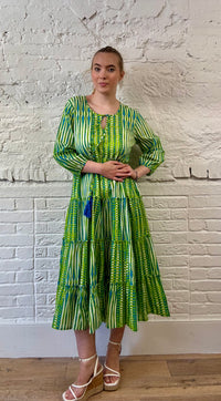 Citrus Fun Tiered Maxi Dress